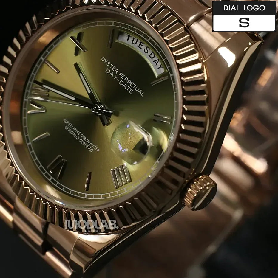 Seikojust | Daydate Rose Gold Olive Green