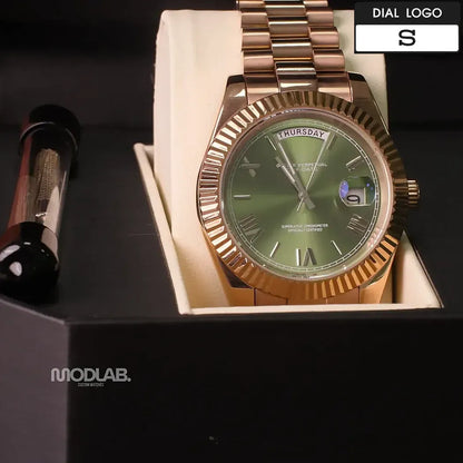 Seikojust | Daydate Rose Gold Olive Green