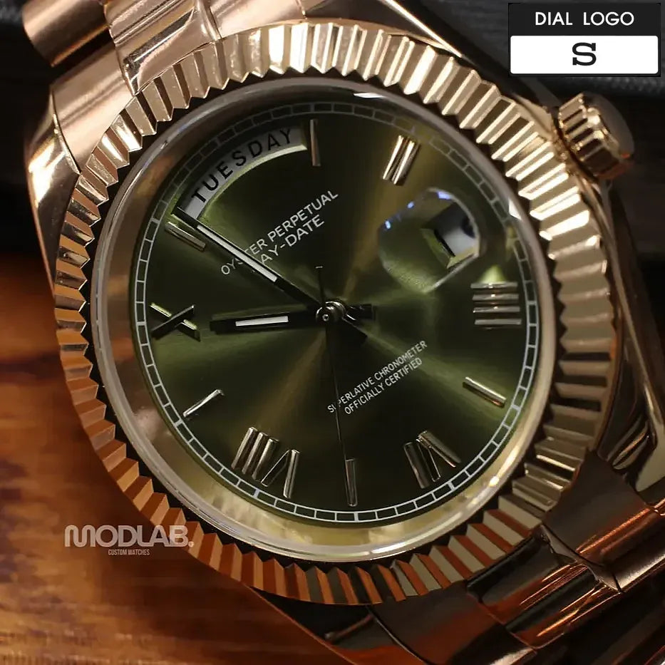 Seikojust | Daydate Rose Gold Olive Green