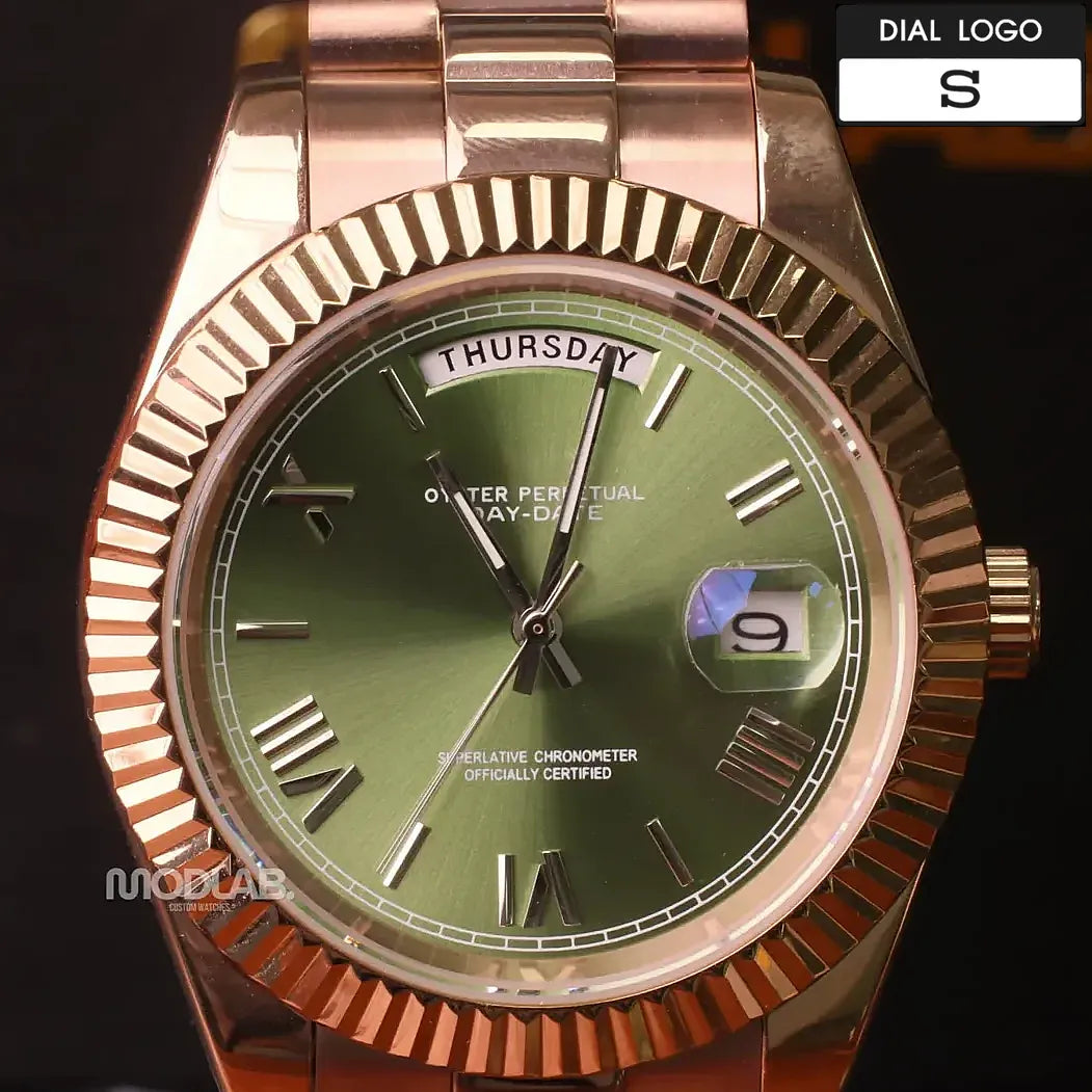 Seikojust | Daydate Rose Gold Olive Green