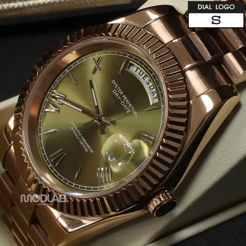 Seikojust | Daydate Rose Gold Olive Green